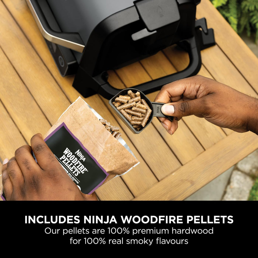 Ninja Woodfire Electric BBQ Grill & Smoker, 7-in-1 Outdoor Grill & Air Fryer, Roast, Bake, Dehydrate